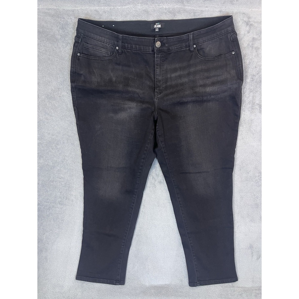 Lularoe Jeans Womens 44 Black Denim‎ High Rise Straight Stretch